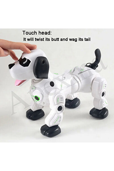 Apexma Uzaktan Kumandalı Sesli ve Işıklı Dokunma & El Hareketleri Algılayan Buhar Çıkartan Robot Köpek