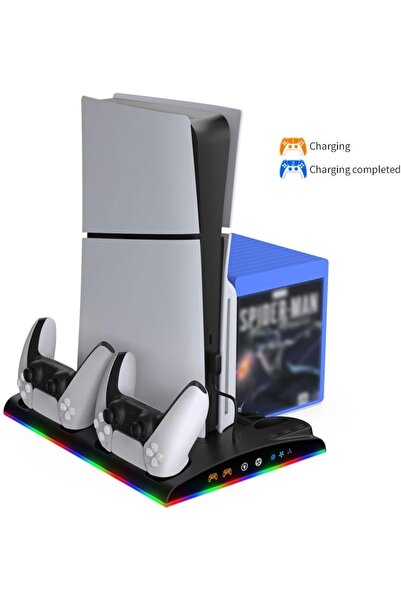 Blackbird Game Center PS5 Slim Fanlı RGB Stand Şarj Dock Playstation 5 Slim TP5-3570