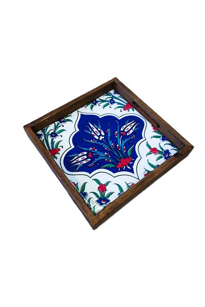 KATREMİA 20 X 20 cm Tile Tile Mia-45 Wood Baked Dry Beech Tile Presentation Tray