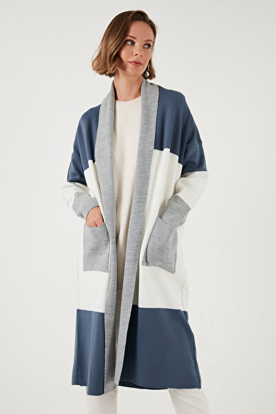 Lela Скромний кардиган з довгими рукавами, регулярного крою, з кольоровими вставками, з трикотажу, 4616172