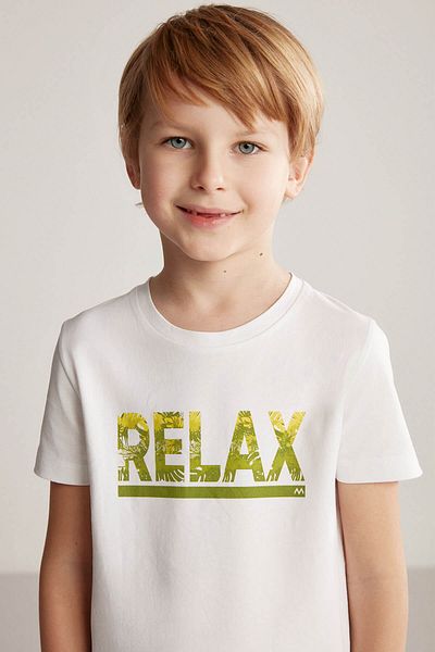 Hemington Printed Pima Cotton White Kids T-Shirt