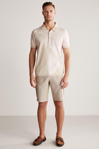 Hemington Linen Cotton Blend Sand Color Knitwear Polo