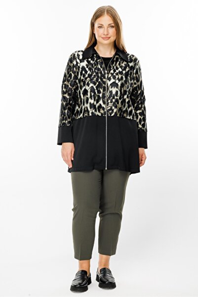 Moda İlgi Modailgi  Erkek Yaka Desenli Tunik Haki