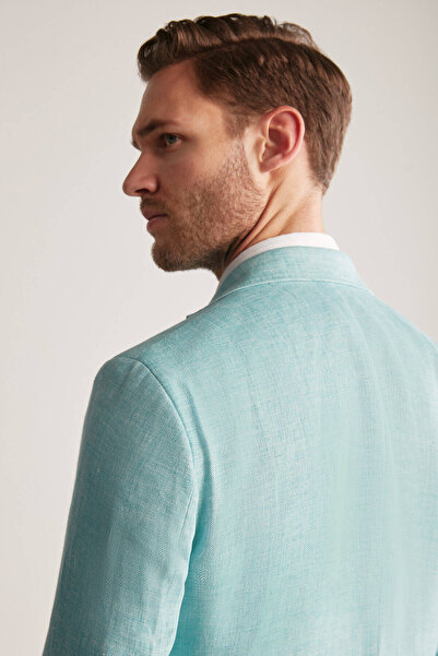 Hemington Pure Linen Turquoise Summer Blazer Jacket
