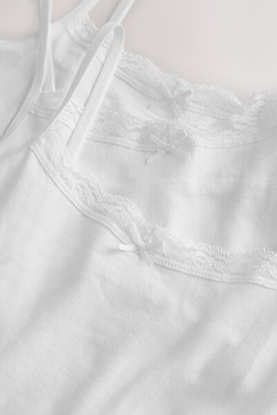 Next Baby 100% Organic Cotton Strappy 3-Piece Lace Decorated Baby/Child Undershirt Aly 185023