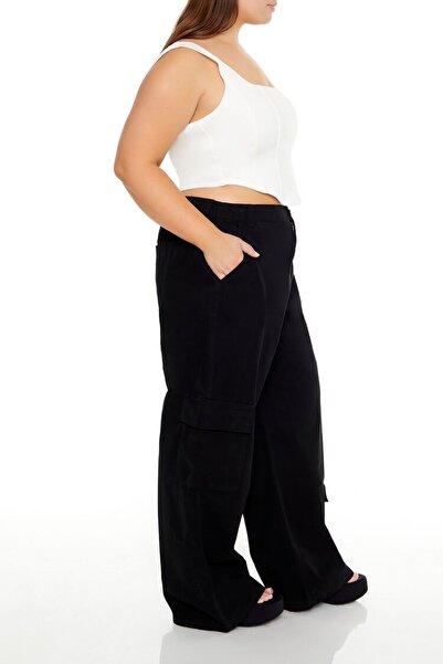 Forever 21 Plus Size Yüksek Bel Kargo Pantolon