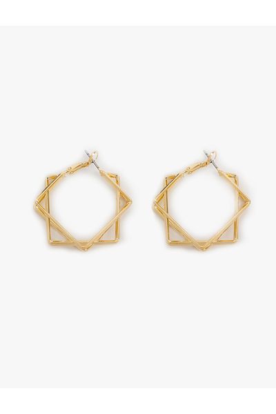 Koton Geometric Steel Hoop Earrings