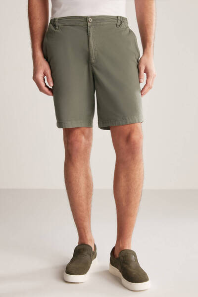 Hemington Khaki Shorts with Elastic Waist