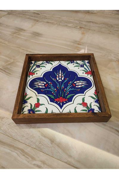 KATREMİA 20 X 20 cm Tile Tile Mia-45 Wood Baked Dry Beech Tile Presentation Tray
