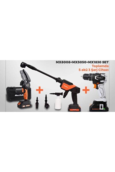 Max Extra MAXEKSTRA MX028008+MX5050+MX1830 SET 5 AKÜ 3 ŞARJ CİHAZI