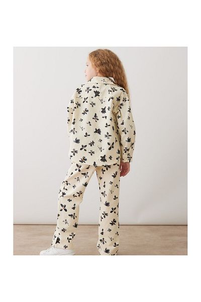 CİCHLİD Girl Floral Patterned Gabardine Suit