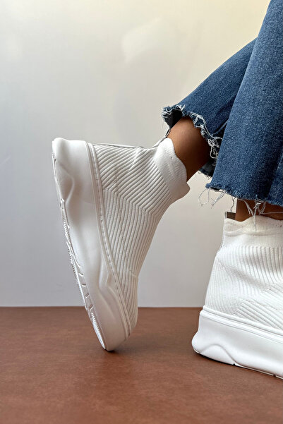 Mupa Shoes Bílé dámské úpletové sportovní boty