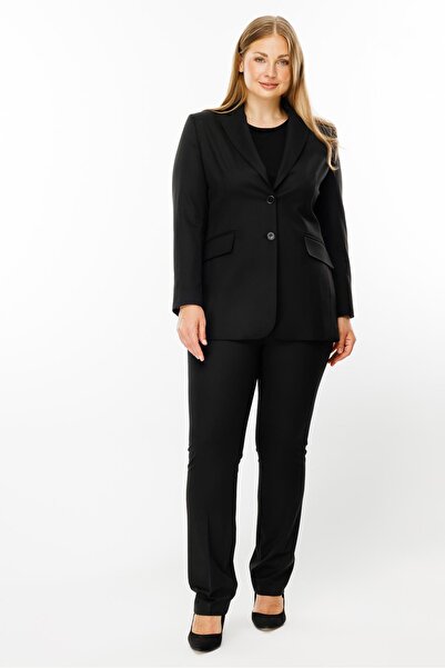 Moda İlgi Modailgi Mono Yaka Tek Düğmeli Klasik Takım Siyah