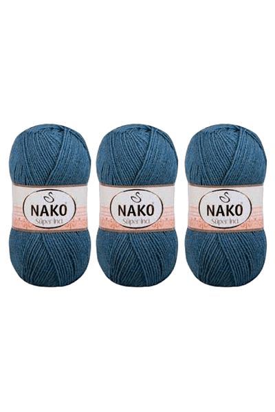 NAKO Νήματα πλεξίματος χειρός Super Pearl 100 gr 260 Mt 0185 3 Τεμάχια