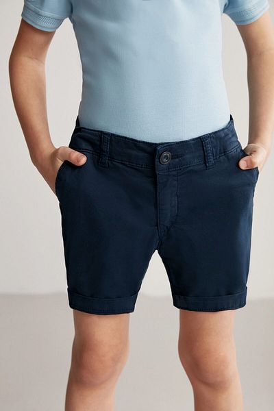 Hemington Navy Blue Cotton Chino Kids Bermuda Shorts