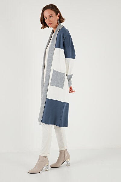 Lela Скромний кардиган з довгими рукавами, регулярного крою, з кольоровими вставками, з трикотажу, 4616172