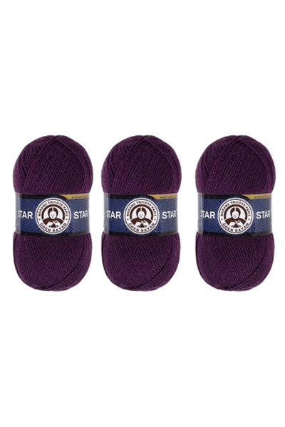 Ören Bayan حبل محبوك يدويًا باللون الأرجواني 060 - عبوة من 3 قطع