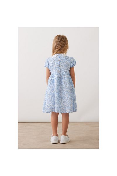 CİCHLİD Girl's Collar Detail Vual Fabric Dress