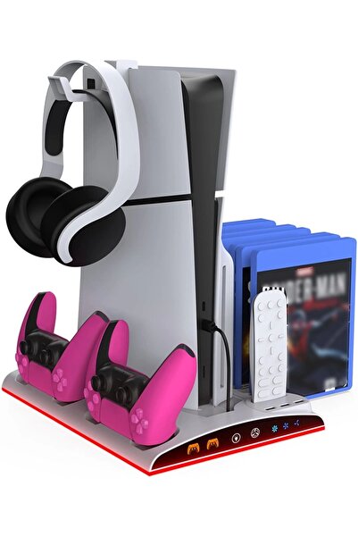Blackbird Game Center PS5 Slim Fanlı RGB Stand Şarj Dock Playstation 5 Slim TP5-3570