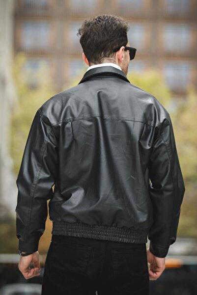 Oksit Jovanni Basic Oversize Чоловіча шкіряна куртка