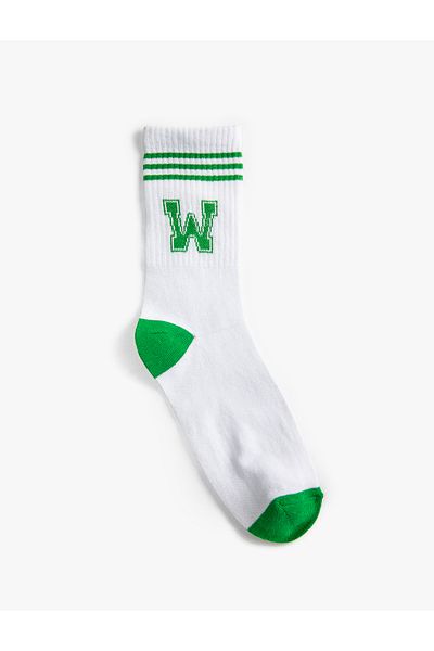 Koton College Socket Socks Embroidered