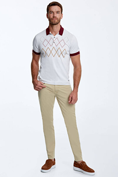 Hemington Baklava Pattern Pure Cotton Off-White Knitwear Polo