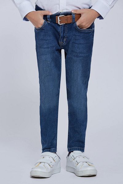 Hemington Navy Blue Stonewashed Denim Kids Pants