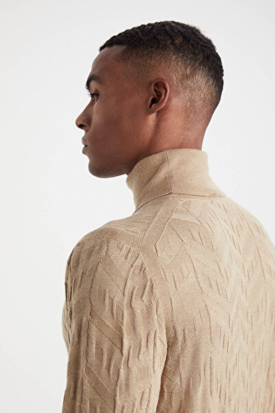 Hemington Silk Blend Turtleneck Camel Merino Wool Knitwear