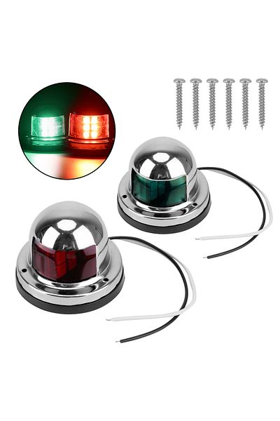 Choice Red Green Warning Signal Light For Marine Yacht 2pcs 12v Waterproof Stainless Steel Led Navigation L