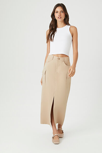 Forever 21 Twill Kargo Maxi Etek