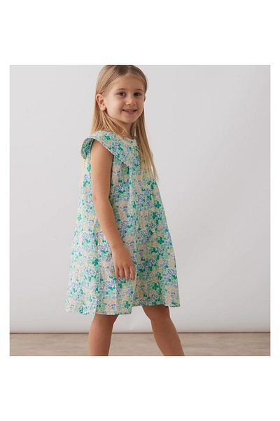 CİCHLİD Girl's Flower Patterned Poplin Dress