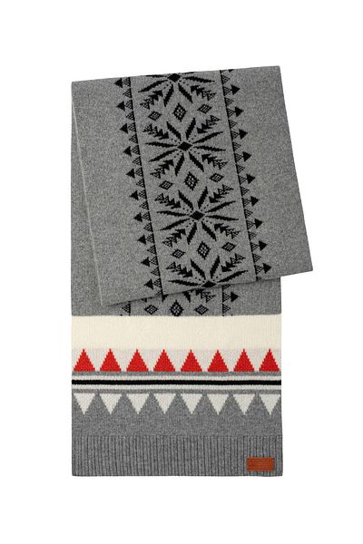 Hemington Patterned Cashmere Blend Gray Scarf