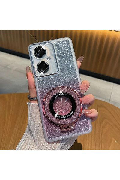 Choice For Moto G85 WHITE Luxury Glitter Ring Stand Magnetic Protect Case for Moto Edge 60 Pro Fusion S St