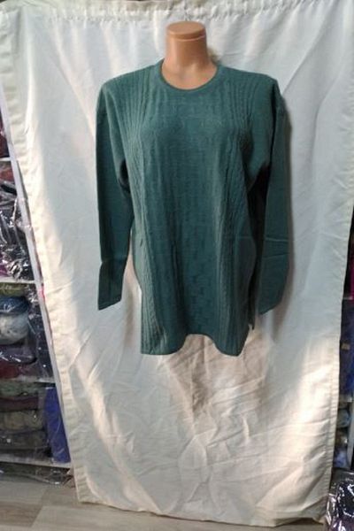 Gül Light Green Large Size Thick and Useful Stylish Sweater