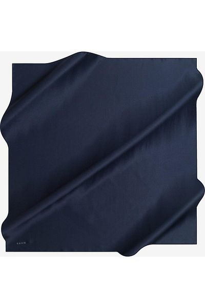 Aker Απλό μεταξωτό κασκόλ Twill - Navy Blue 921