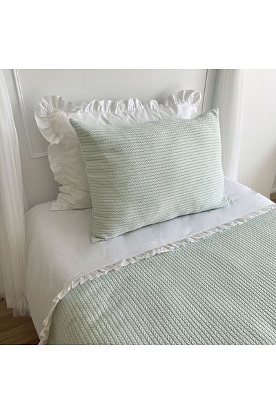 PAMUKA Light Green Single Knitted Patterned Pique Set