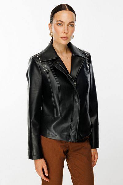 Ekol Staple Detailed Leather Coat