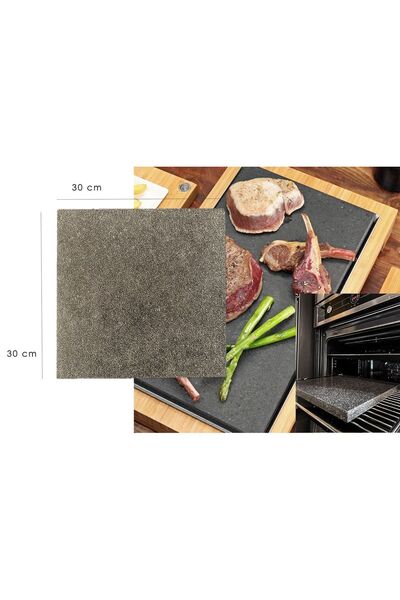 BOSOMİMARLIK Doğal Bazalt Taşı Pişirme Levhası Şeflerin Tercihi Fırın Mangal Pizza Taşı 30 cm x 30 cm
