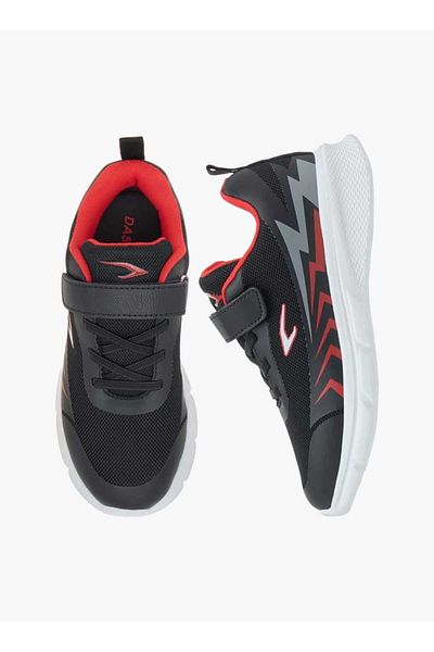 Dash Printed Lace Detail Sports Shoes with Hook and Loop Closure