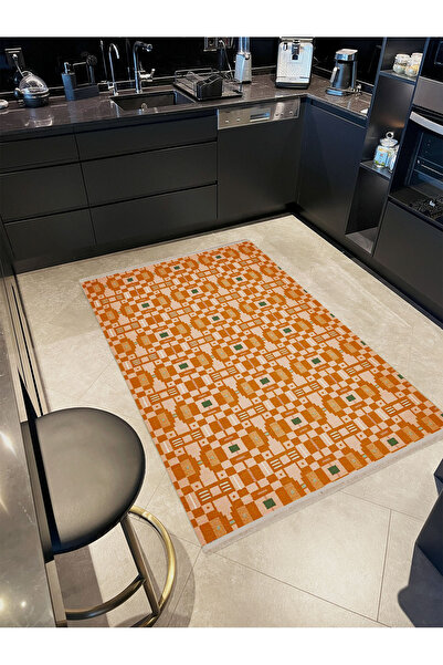 Rugs Modern Halı Συλλογή Παρισιού με πορτοκαλί θέμα, με γεωμετρικά μοτίβα, δη...