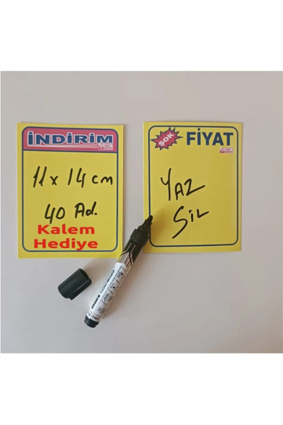 çavuşoğlu etiket 11x14 Ebat 40 Adet Çift Taraflı İndirim Şok Fıyat Yazılıp Si...