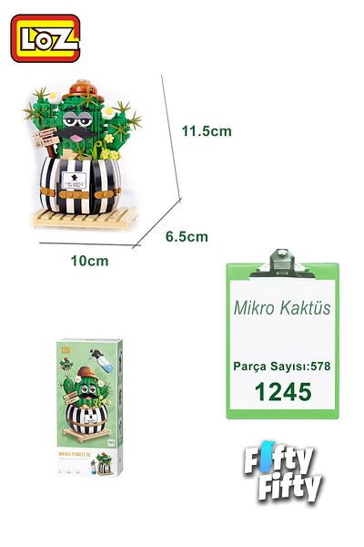 Vagonlife Loz Micro Plant Cactus -Lz1245 (578 Pieces) Toy Building Set