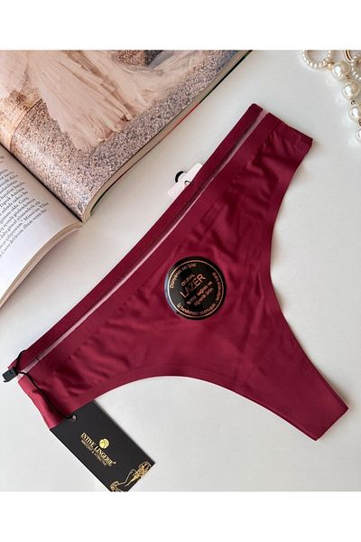 İntive Lingerie Tanga originală din spandex tăiată cu laser, invizibilă, fără sudură, cu detalii transparente - 2803