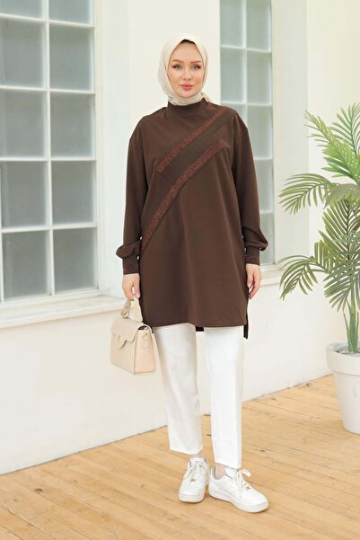 Armine TREND تونيك مخطط بنصف الياقة المدورة