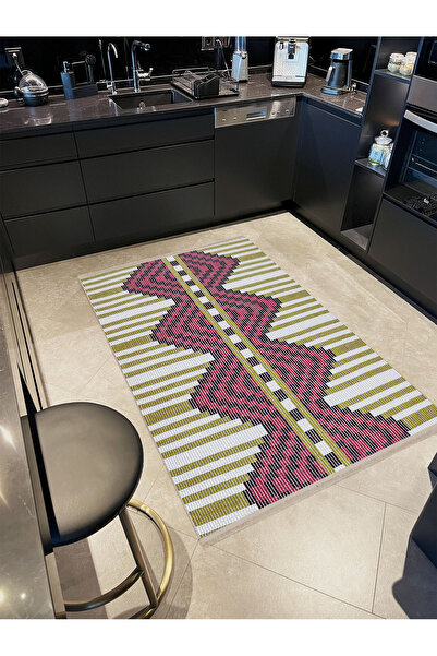 Rugs Modern Halı Συλλογή Paris Μπεζ-ροζ Μοντέρνο Διακοσμητικό Χαλί με Ριγέ Λε...