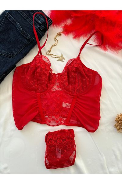 BKT Red Bralet Set