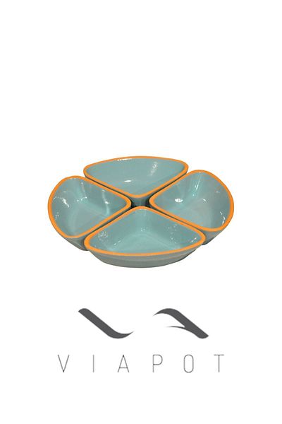 Viapot Clover 190 ml Casserole Bowl - Full Glazed 4-Piece Pottery Set