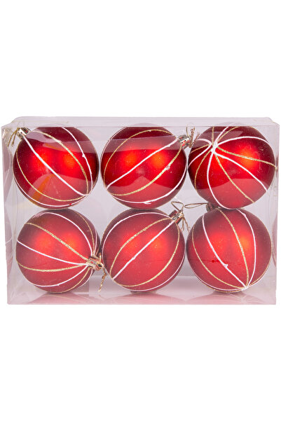 Herdekora Christmas Tree Tree Ornament Christmas Ball 6 Pack Red 8 Cm.