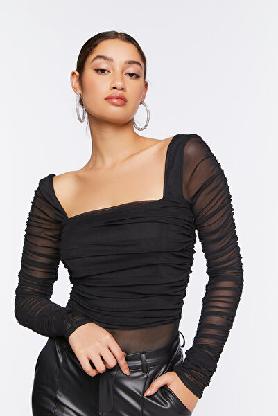 Forever 21 Transparan Büzgülü Bluz