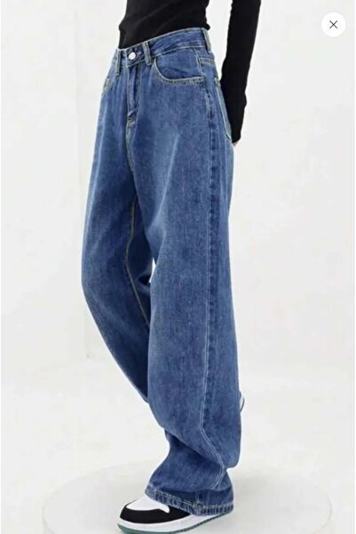 BALİNA Y2k Mavi Yıkamalı Baggy Jean Unisex Kot Pantolon